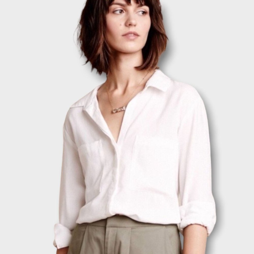 Anthropologie White Button Down Shirt